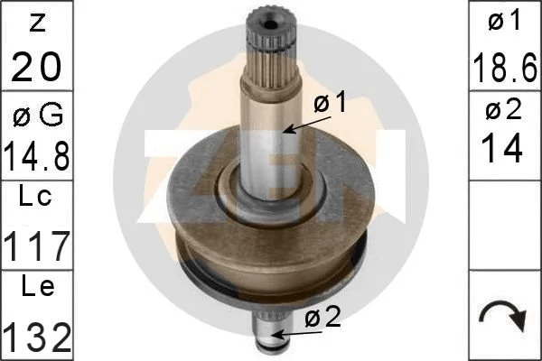 Freewheel Gear, starter (ZN0957)