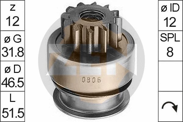 Freewheel Gear, starter (ZN0806)