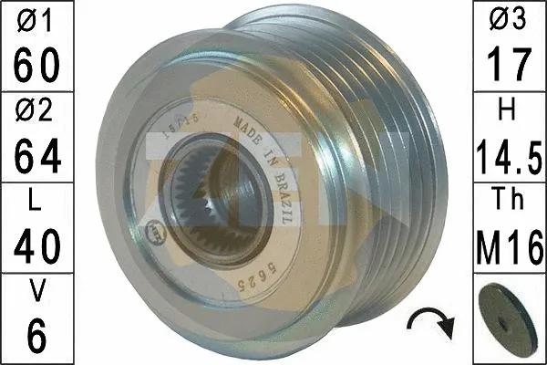 Alternator Freewheel Clutch (ZN5625)