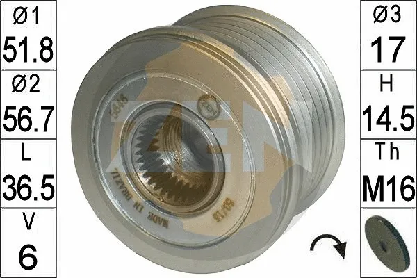 Alternator Freewheel Clutch (ZN5646)