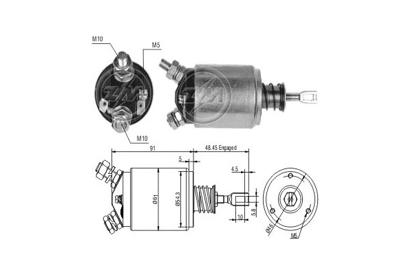 Solenoid Switch, starter (ZM633)