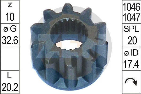 Pinion, starter (ZN12812)