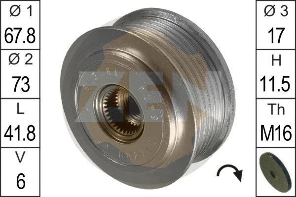 Alternator Freewheel Clutch (ZN5425)