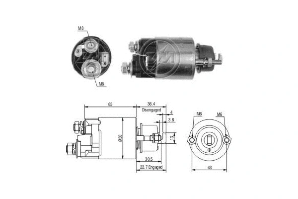 Solenoid Switch, starter (ZM702)
