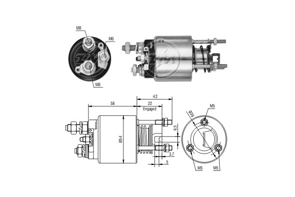 Solenoid Switch, starter (ZM2595)