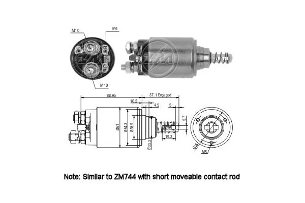 Solenoid Switch, starter (ZM544)