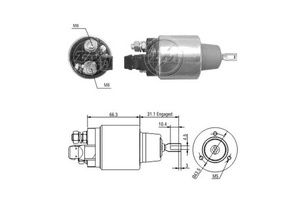Solenoid Switch, starter (ZM3972)