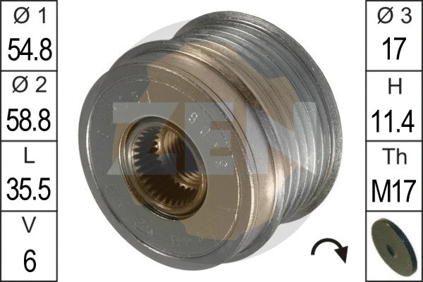 Alternator Freewheel Clutch (ZN5406)