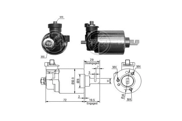 Solenoid Switch, starter (ZM605)