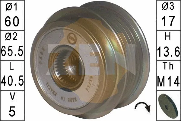Alternator Freewheel Clutch (ZN5588)