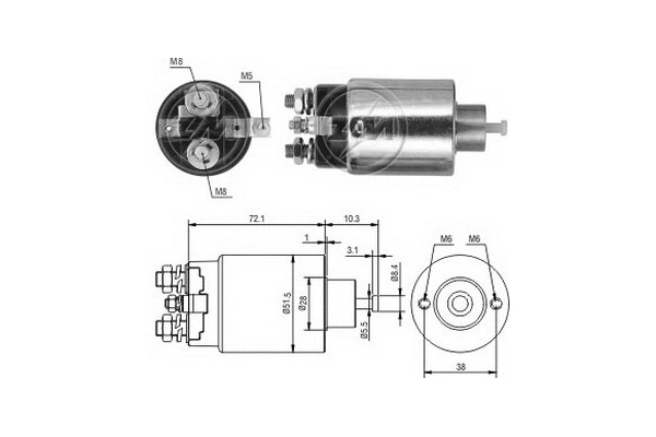 Solenoid Switch, starter (ZM695)