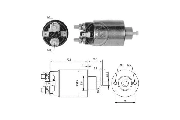 Solenoid Switch, starter (ZM697)