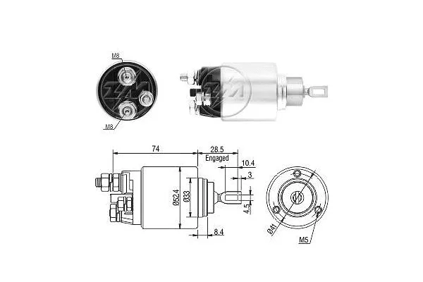 Solenoid Switch, starter (ZM6381)