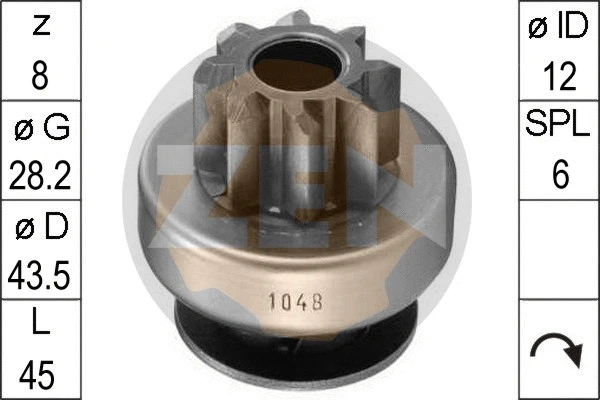 Freewheel Gear, starter (ZN1048)