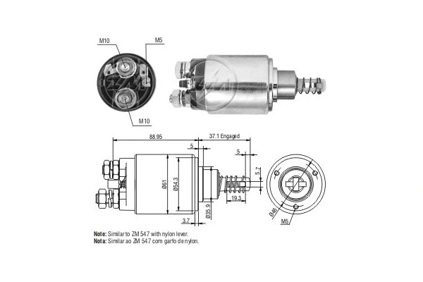 Solenoid Switch, starter (ZM637)