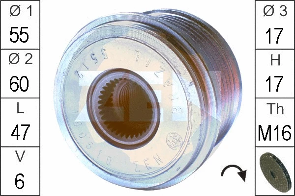 Alternator Freewheel Clutch (ZN5512)