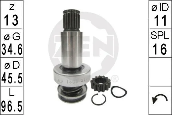 Freewheel Gear, starter (ZN1803)