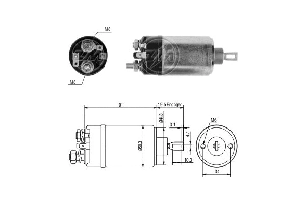 Solenoid Switch, starter (ZM522)
