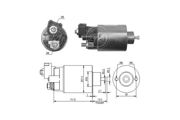Solenoid Switch, starter (ZM994)