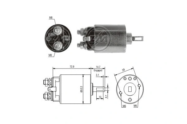 Solenoid Switch, starter (ZM682)