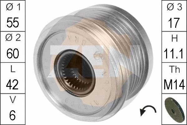 Alternator Freewheel Clutch (ZN5516)
