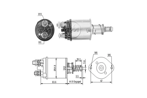 Solenoid Switch, starter (ZM615)