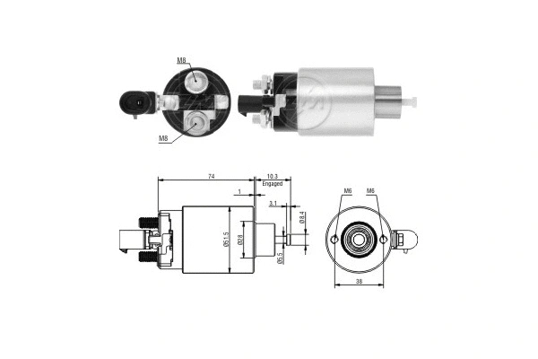 Solenoid Switch, starter (ZM5695)