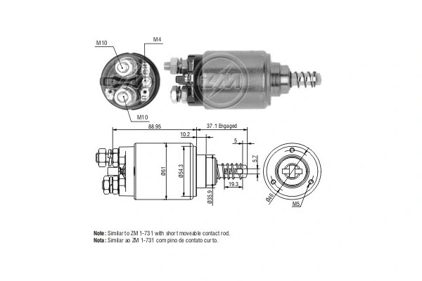 Solenoid Switch, starter (ZM543)