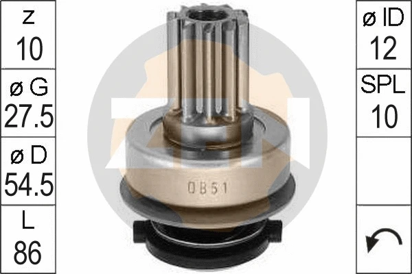 Freewheel Gear, starter (ZN0851)