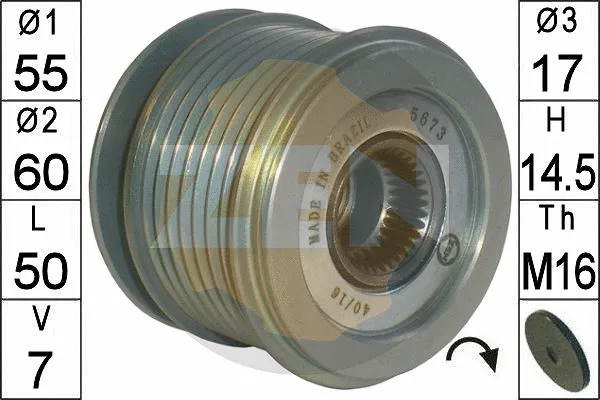 Alternator Freewheel Clutch (ZN5673)