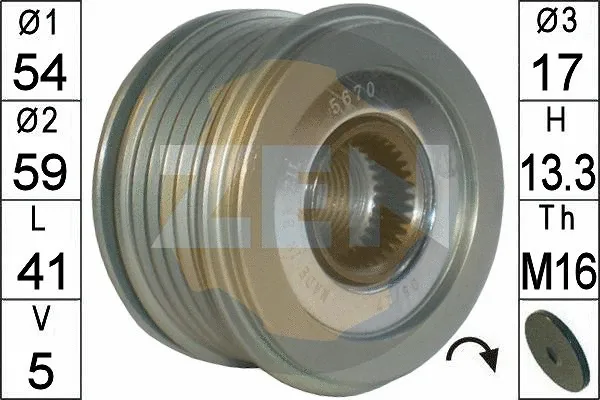 Alternator Freewheel Clutch (ZN5670)
