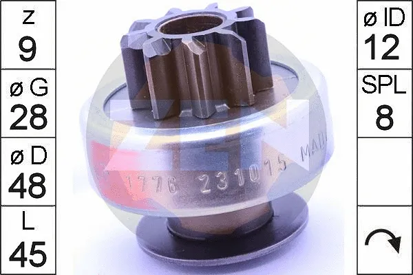 Freewheel Gear, starter (ZN1776)