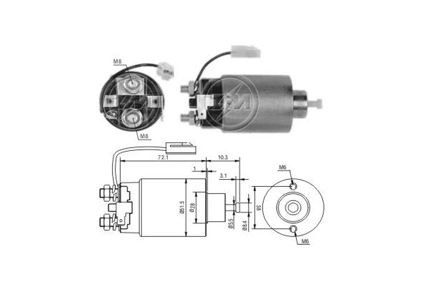 Solenoid Switch, starter (ZM696)