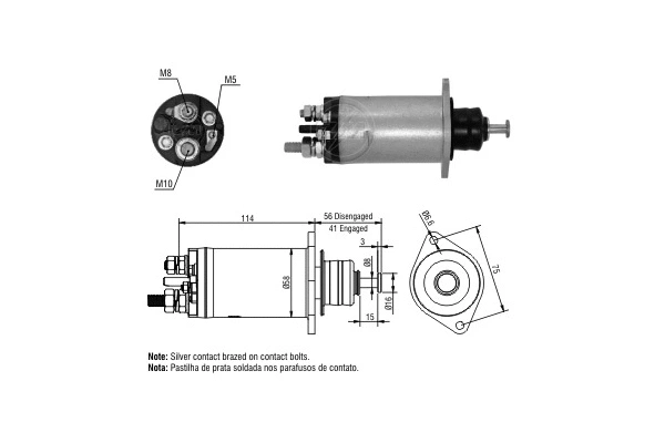 Solenoid Switch, starter (ZM2818)