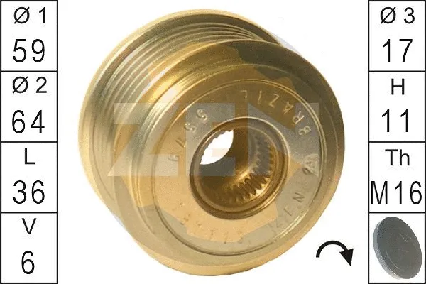 Alternator Freewheel Clutch (ZN5579)