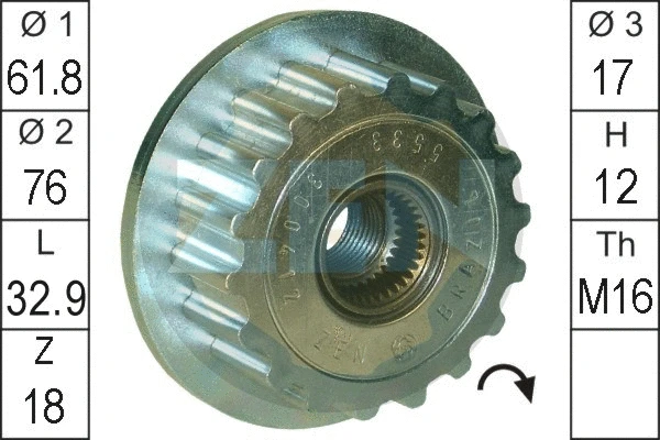 Alternator Freewheel Clutch (ZN5533)