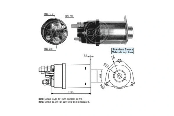 Solenoid Switch, starter (ZM7451)