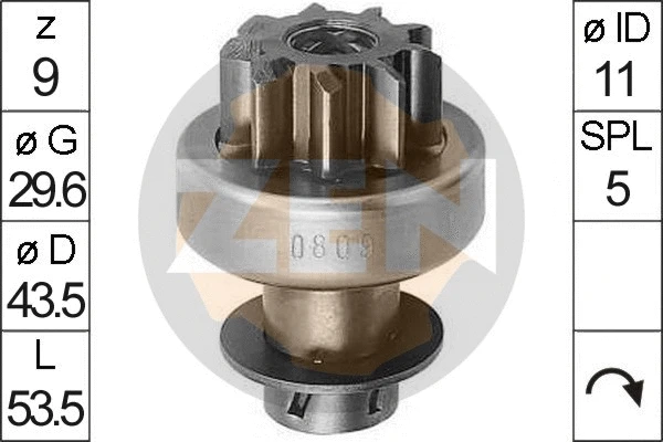 Freewheel Gear, starter (ZN0809)