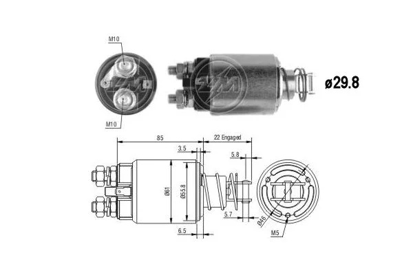 Solenoid Switch, starter (ZM2655)