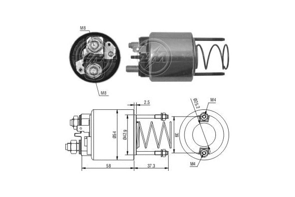 Solenoid Switch, starter (ZM1592)