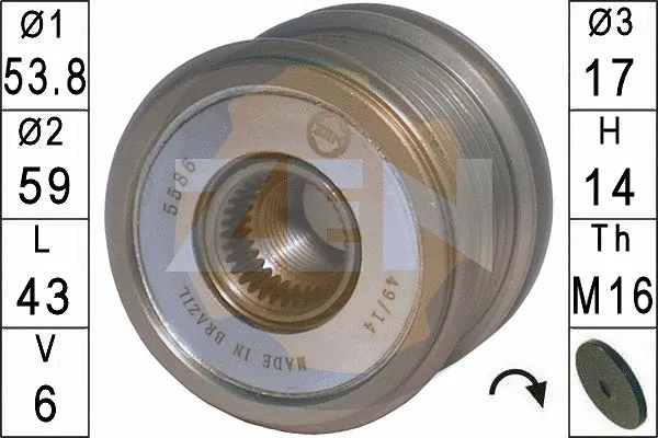 Alternator Freewheel Clutch (ZN5586)