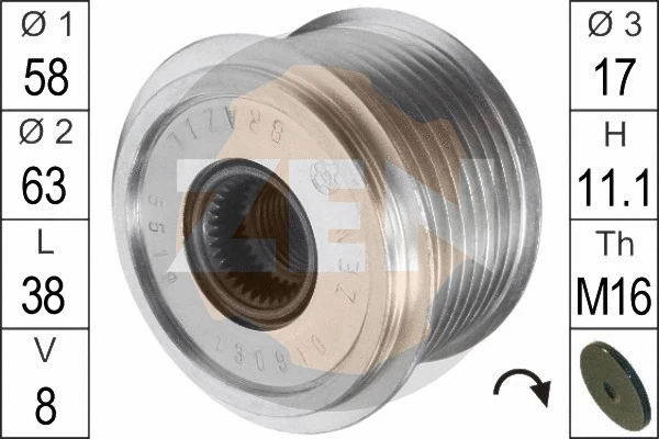 Alternator Freewheel Clutch (ZN5519)
