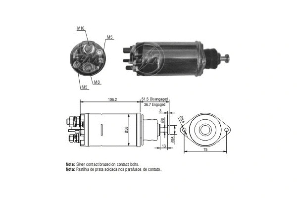 Solenoid Switch, starter (ZM812)