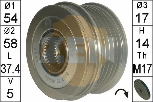 Alternator Freewheel Clutch (ZN5654)
