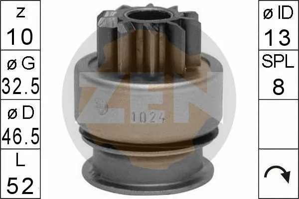 Freewheel Gear, starter (ZN1024)