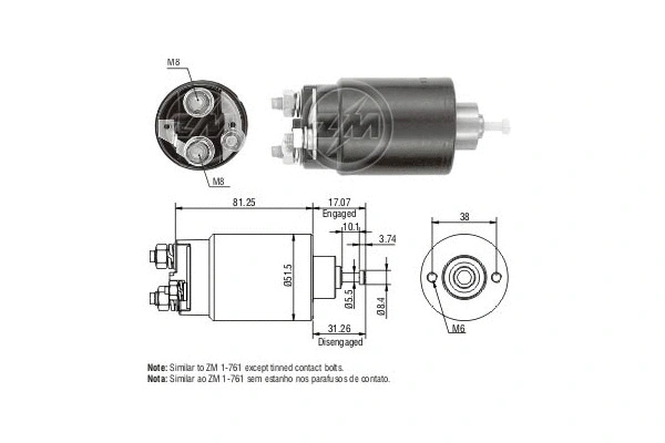 Solenoid Switch, starter (ZM761)