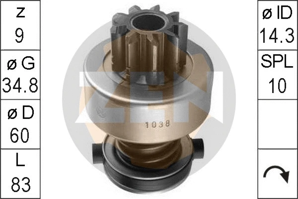 Freewheel Gear, starter (ZN1038)