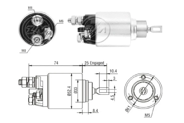 Solenoid Switch, starter (ZM2381)