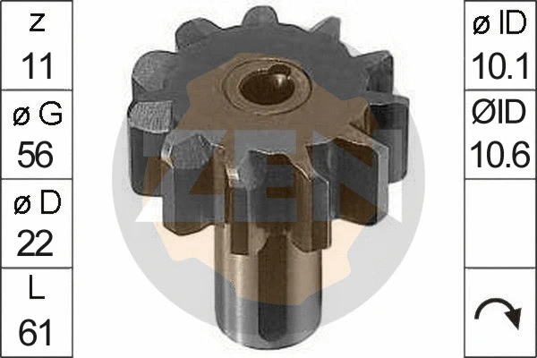 Pinion, starter (ZN0088)