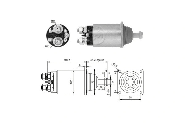 Solenoid Switch, starter (ZM1833)